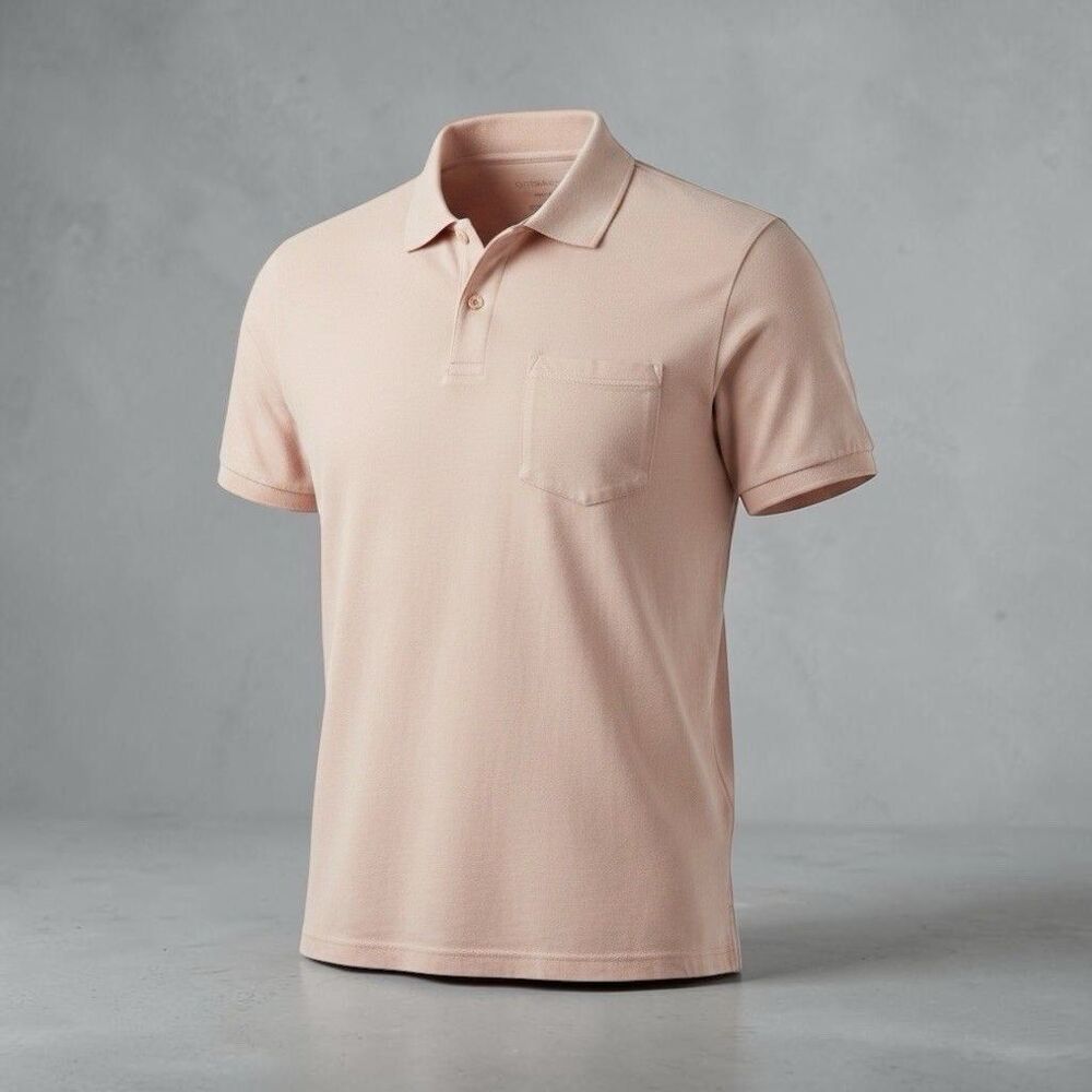New NWT Outerknown Mens S Polo Shirt Pink Organic Cotton Short Sleeve Pocket $68